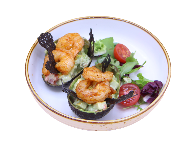 В авокадо с креветками